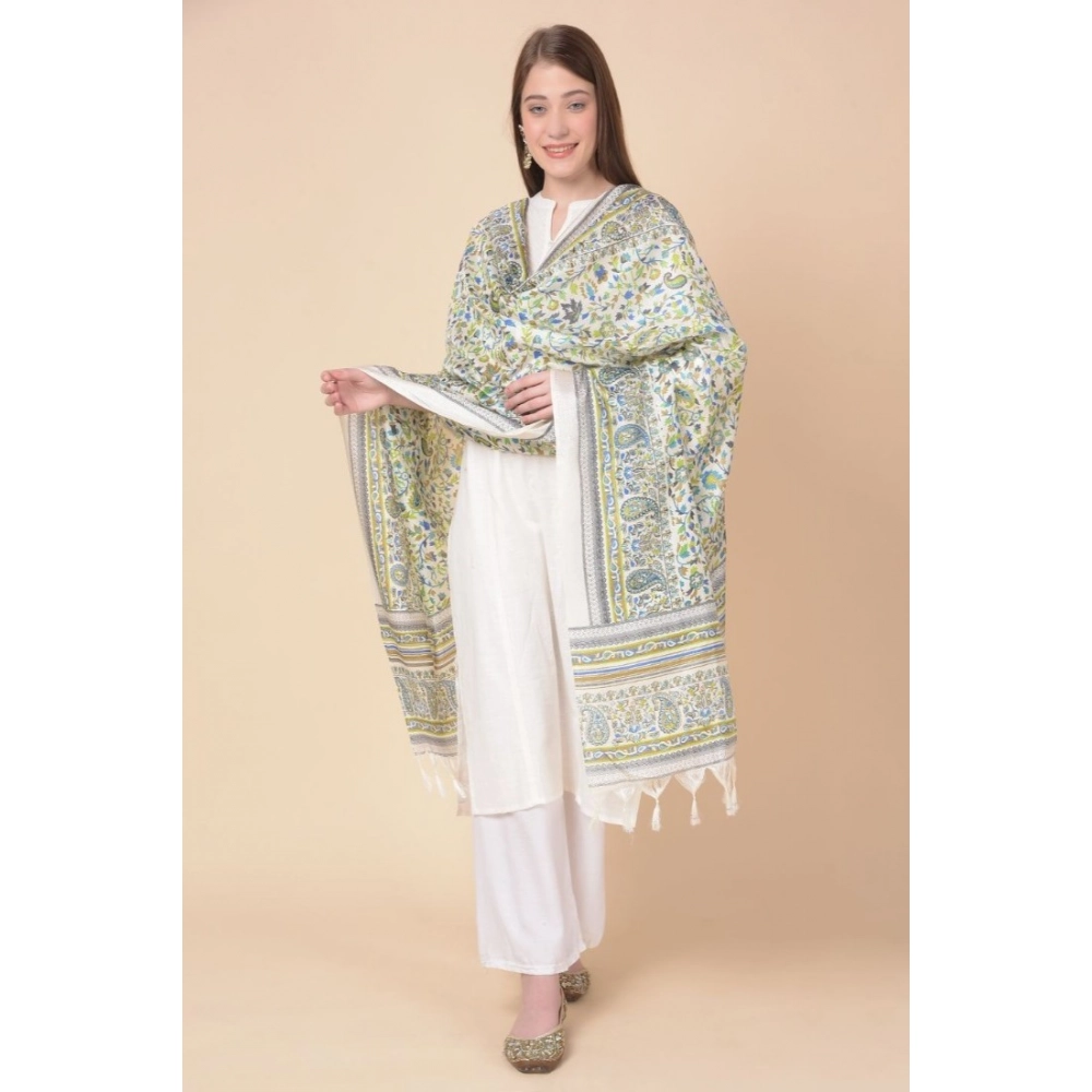 Generic Women's Art Silk Printed Dupatta (Grey, Length: 2.25 to 2.50 Mtr) - Image 2