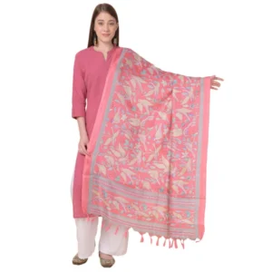 Generic Women's Art Silk Printed Dupatta (Pink, Length:ย 2.25 to 2.50 Mtr)