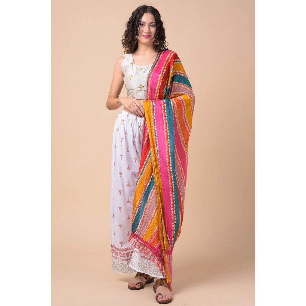 Generic Women's Chanderi Printed Dupatta (Multicolor, Length: 2.25 to 2.50 Mtr) - Image 4