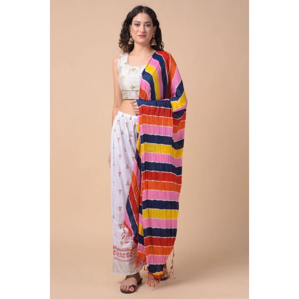Generic Women's Chanderi Printed Dupatta (Multicolor, Length: 2.25 to 2.50 Mtr) - Image 4