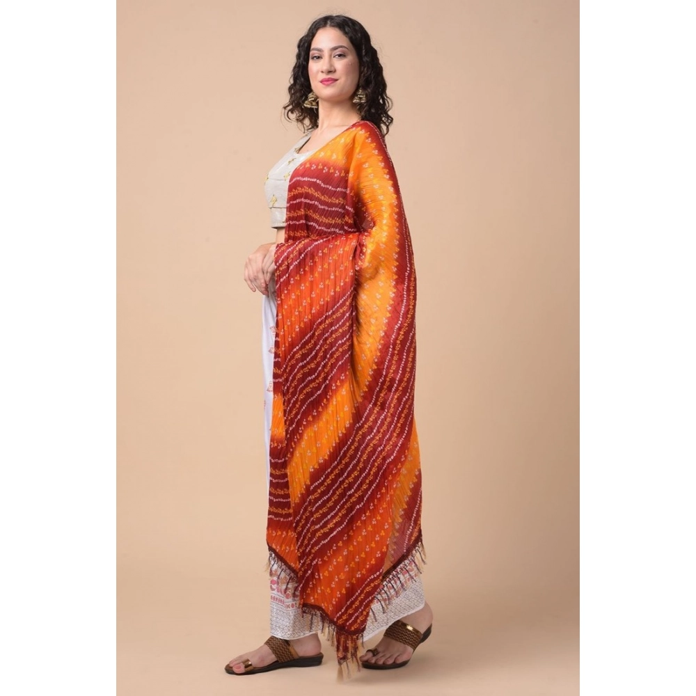 Generic Women's Chanderi Printed Dupatta (Multicolor, Length: 2.25 to 2.50 Mtr) - Image 3