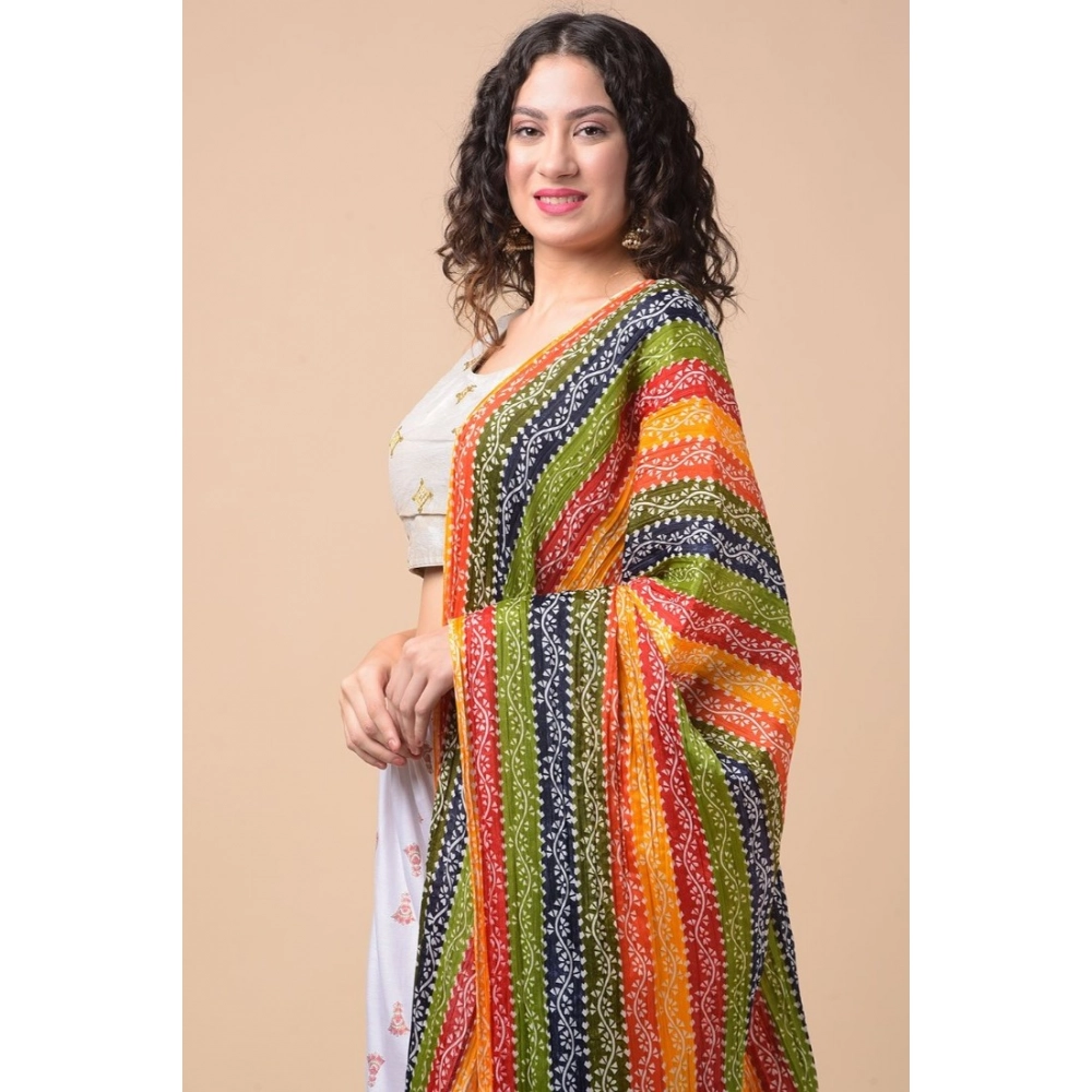 Generic Women's Chanderi Printed Dupatta (Multicolor, Length: 2.25 to 2.50 Mtr) - Image 2