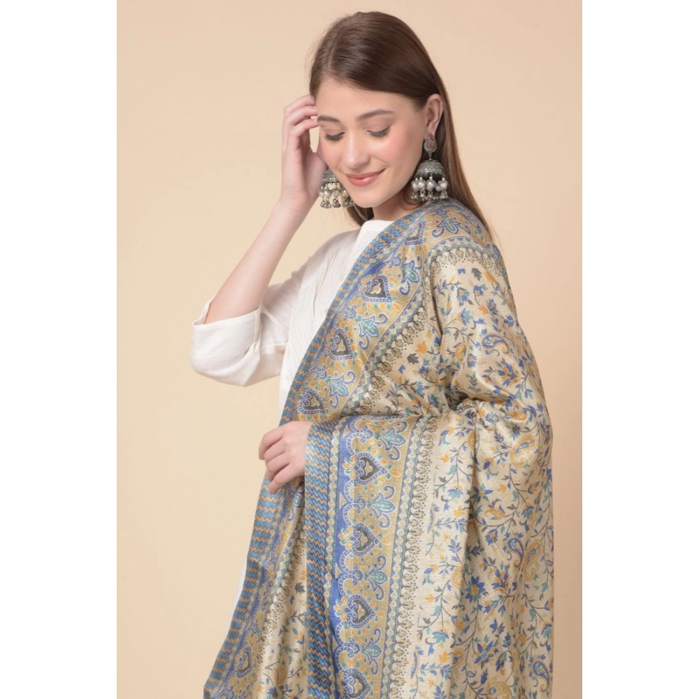 Generic Women's Art Silk Printed Dupatta (Grey, Length: 2.25 to 2.50 Mtr) - Image 3