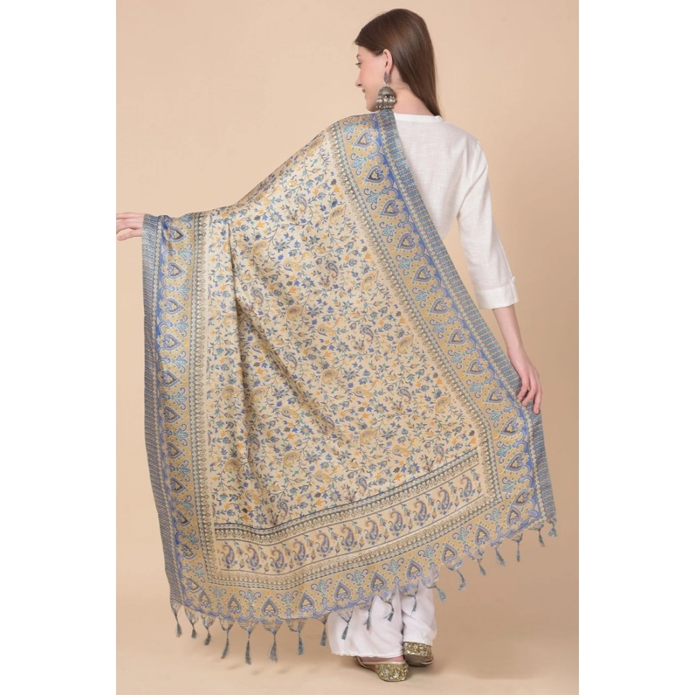 Generic Women's Art Silk Printed Dupatta (Grey, Length: 2.25 to 2.50 Mtr) - Image 5