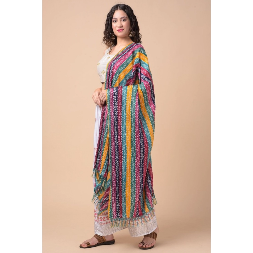 Generic Women's Chanderi Printed Dupatta (Multicolor, Length: 2.25 to 2.50 Mtr) - Image 4