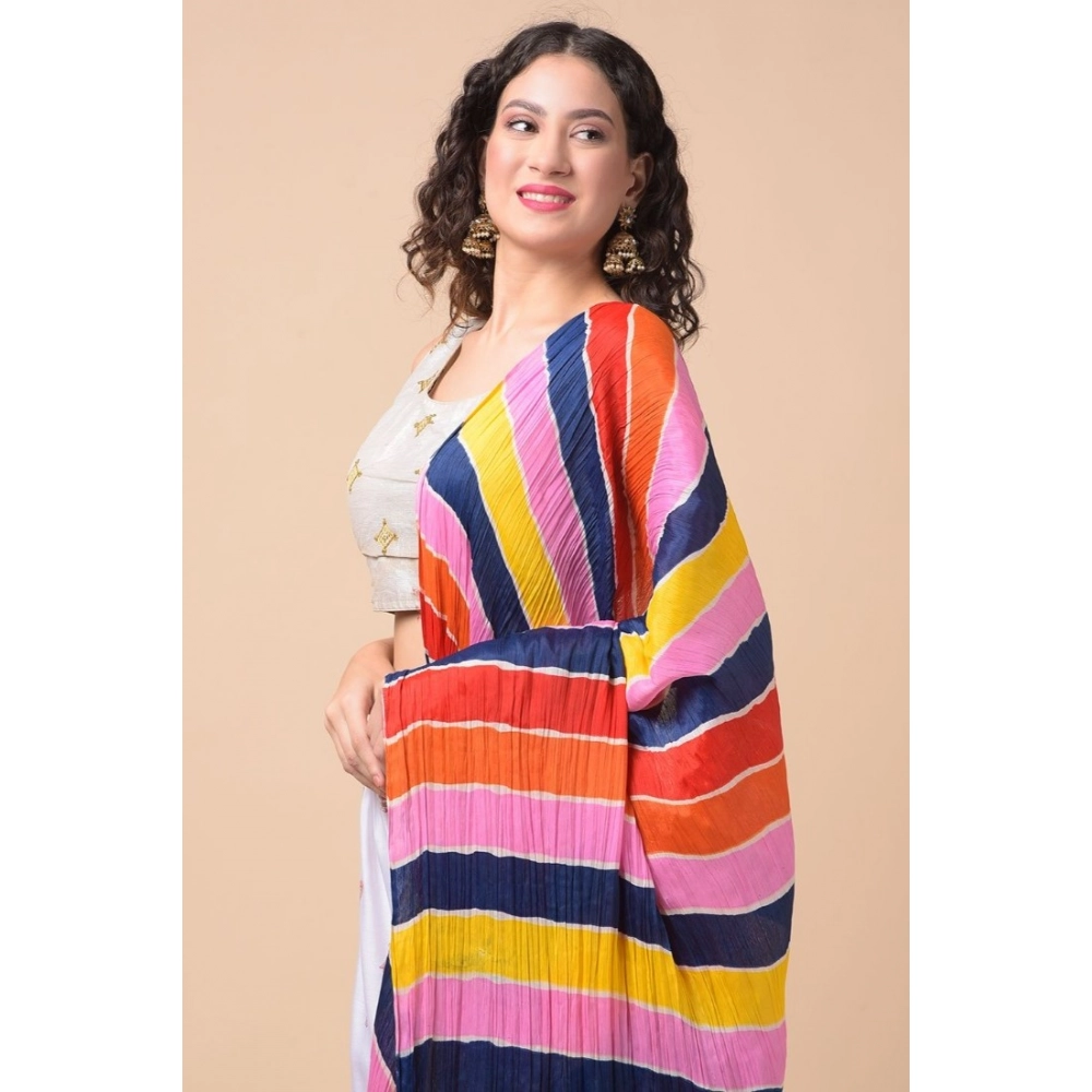 Generic Women's Chanderi Printed Dupatta (Multicolor, Length: 2.25 to 2.50 Mtr) - Image 2