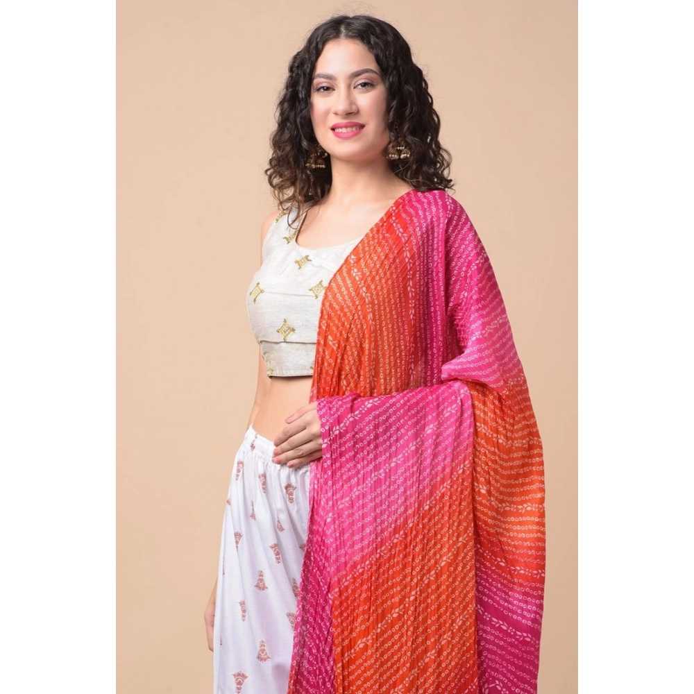Generic Women's Chanderi Printed Dupatta (Multicolor, Length: 2.25 to 2.50 Mtr) - Image 2