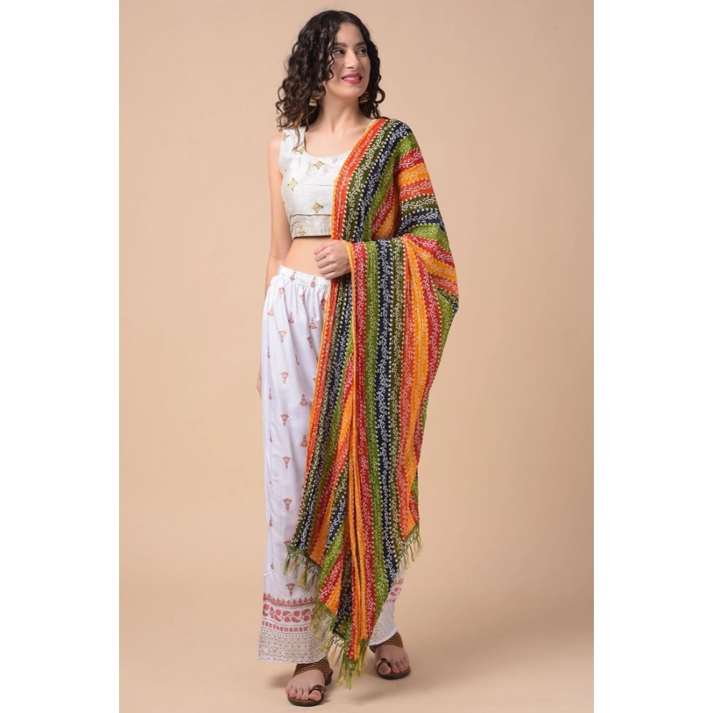 Generic Women's Chanderi Printed Dupatta (Multicolor, Length: 2.25 to 2.50 Mtr) - Image 4