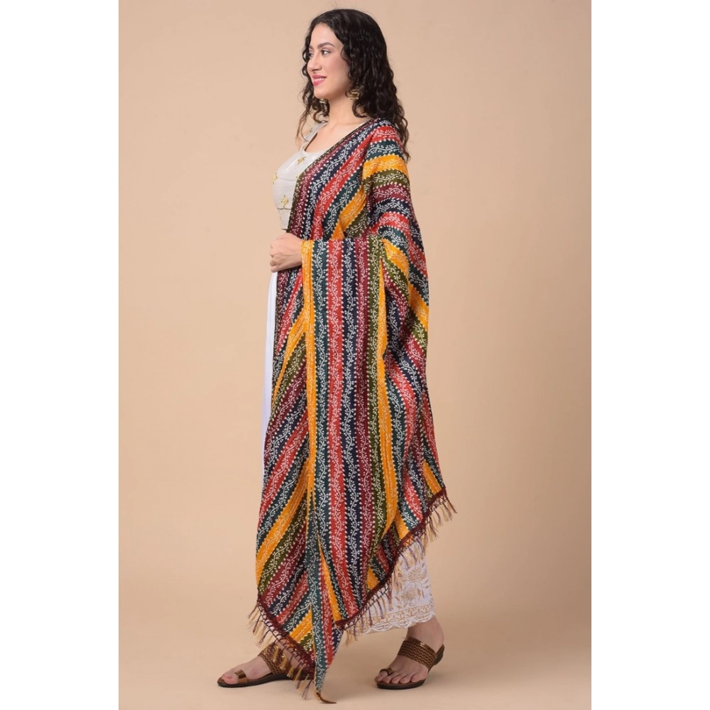 Generic Women's Chanderi Printed Dupatta (Multicolor, Length: 2.25 to 2.50 Mtr) - Image 3