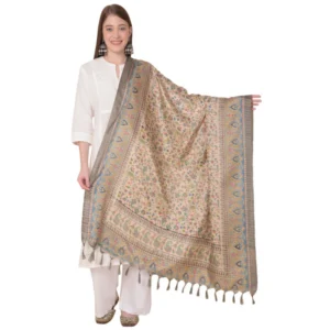 Generic Women's Art Silk Printed Dupatta (Light Brown, Length:ย 2.25 to 2.50 Mtr)