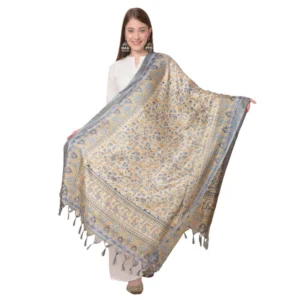 Generic Women's Art Silk Printed Dupatta (Grey, Length:ย 2.25 to 2.50 Mtr)