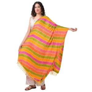 Generic Women's Chanderi Printed Dupatta (Multicolor, Length:ย 2.25 to 2.50 Mtr)