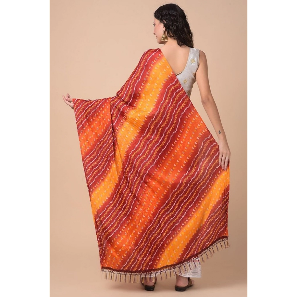 Generic Women's Chanderi Printed Dupatta (Multicolor, Length: 2.25 to 2.50 Mtr) - Image 5