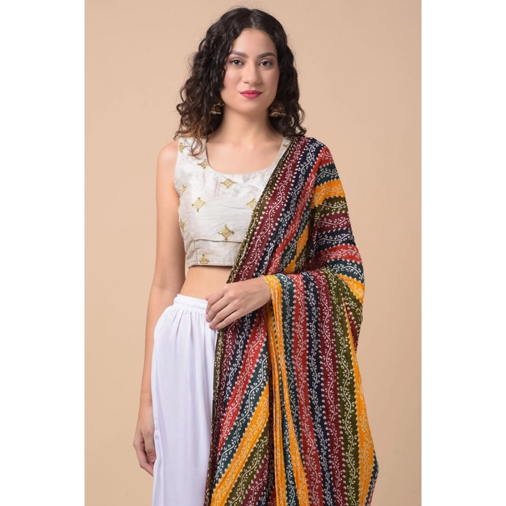 Generic Women's Chanderi Printed Dupatta (Multicolor, Length: 2.25 to 2.50 Mtr) - Image 2