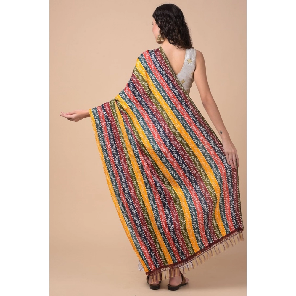 Generic Women's Chanderi Printed Dupatta (Multicolor, Length: 2.25 to 2.50 Mtr) - Image 5