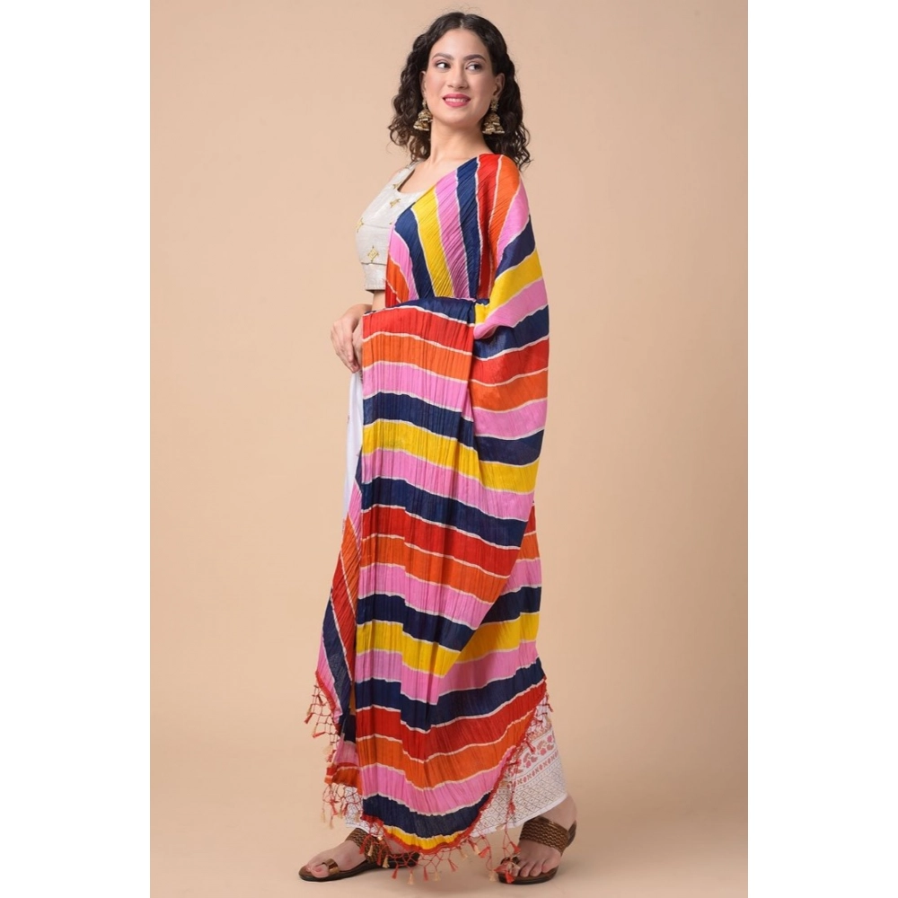 Generic Women's Chanderi Printed Dupatta (Multicolor, Length: 2.25 to 2.50 Mtr) - Image 3