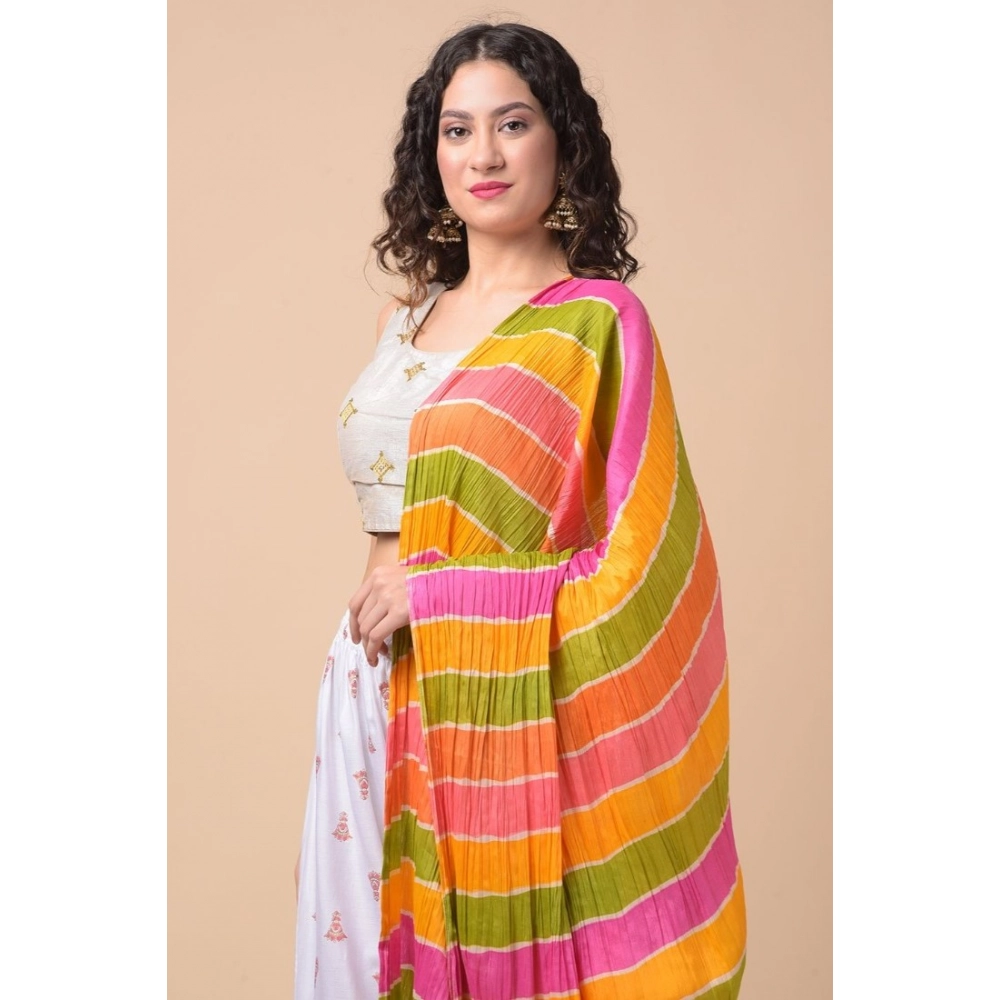 Generic Women's Chanderi Printed Dupatta (Multicolor, Length: 2.25 to 2.50 Mtr) - Image 2