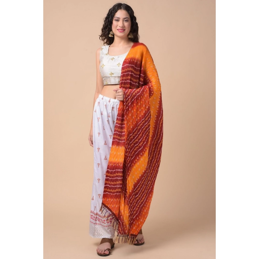 Generic Women's Chanderi Printed Dupatta (Multicolor, Length: 2.25 to 2.50 Mtr) - Image 4