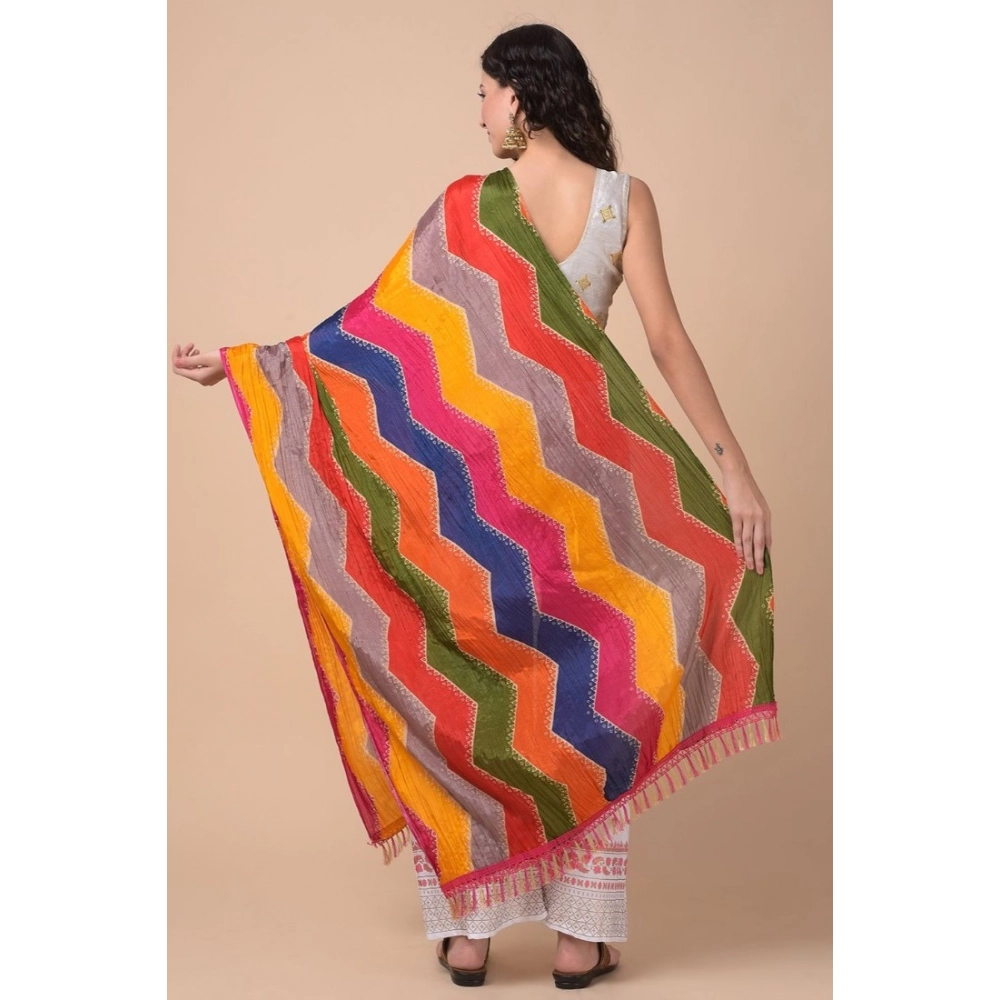Generic Women's Chanderi Printed Dupatta (Multicolor, Length: 2.25 to 2.50 Mtr) - Image 5