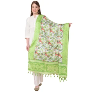 Generic Women's Art Silk Printed Dupatta (Light Green, Length:ย 2.25 to 2.50 Mtr)