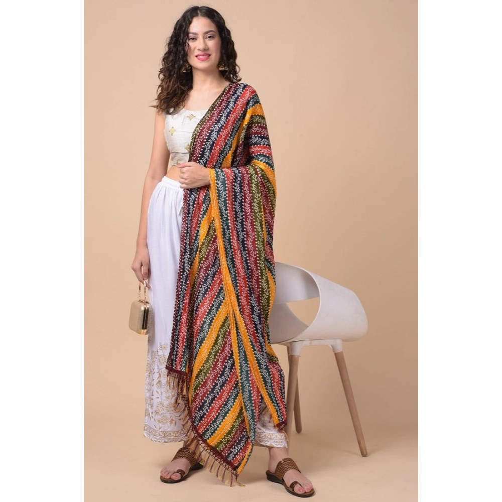 Generic Women's Chanderi Printed Dupatta (Multicolor, Length: 2.25 to 2.50 Mtr) - Image 4