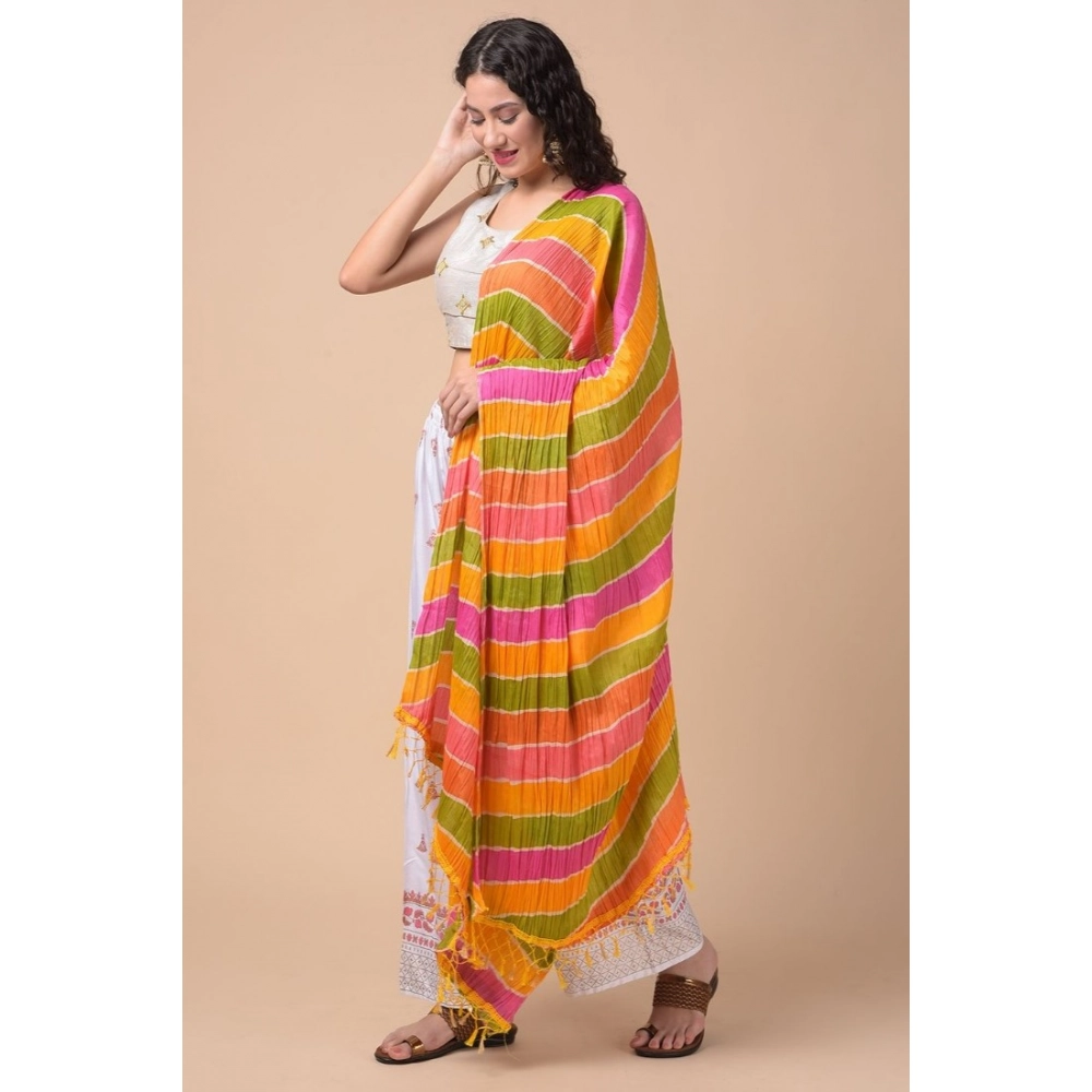 Generic Women's Chanderi Printed Dupatta (Multicolor, Length: 2.25 to 2.50 Mtr) - Image 3