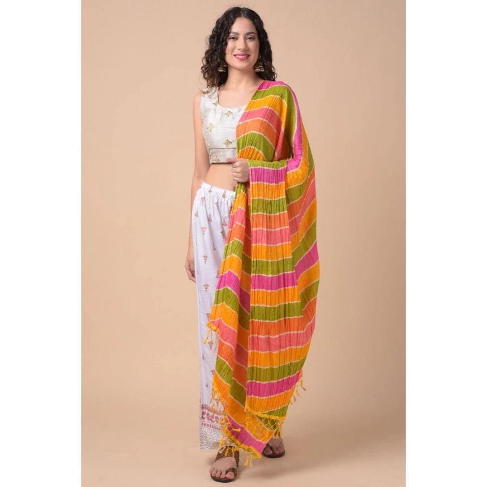 Generic Women's Chanderi Printed Dupatta (Multicolor, Length: 2.25 to 2.50 Mtr) - Image 4