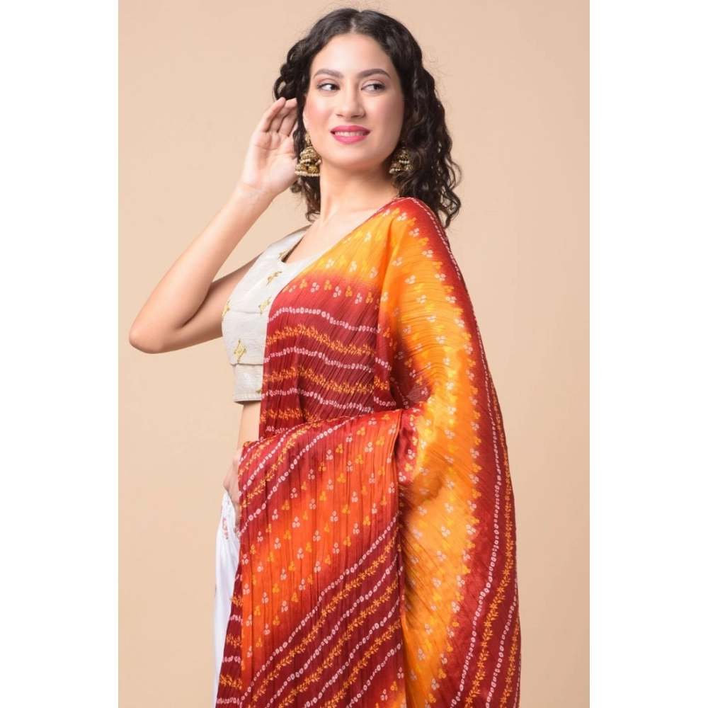 Generic Women's Chanderi Printed Dupatta (Multicolor, Length: 2.25 to 2.50 Mtr) - Image 2