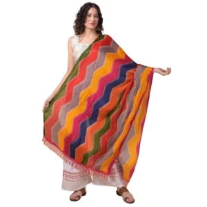 Generic Women's Chanderi Printed Dupatta (Multicolor, Length:ย 2.25 to 2.50 Mtr)