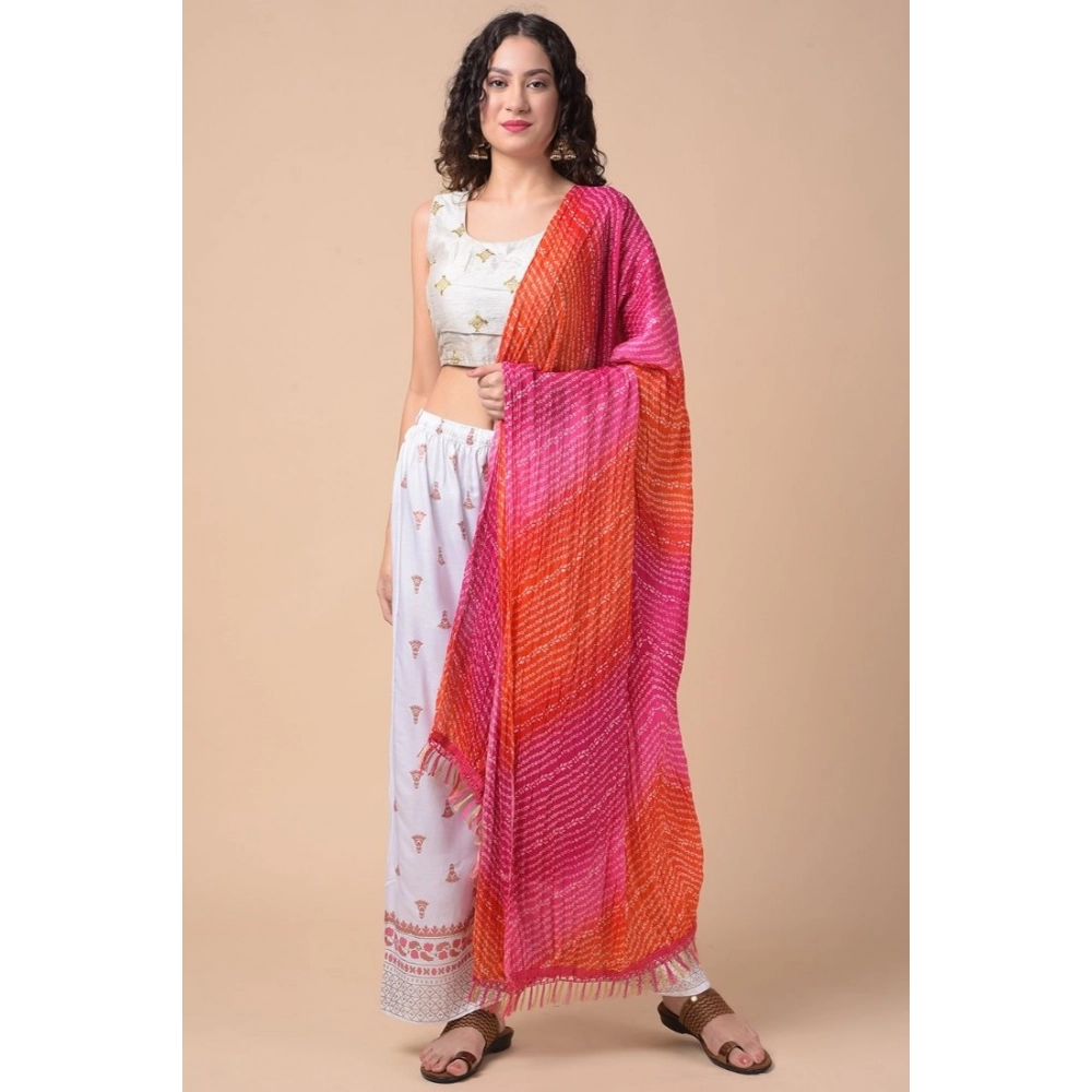 Generic Women's Chanderi Printed Dupatta (Multicolor, Length: 2.25 to 2.50 Mtr) - Image 4