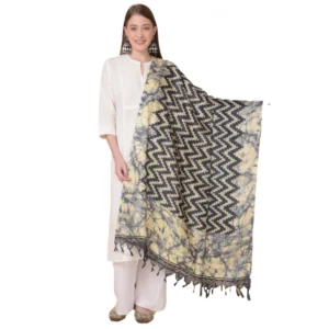 Generic Women's Art Silk Printed Dupatta (Black, Length:ย 2.25 to 2.50 Mtr)