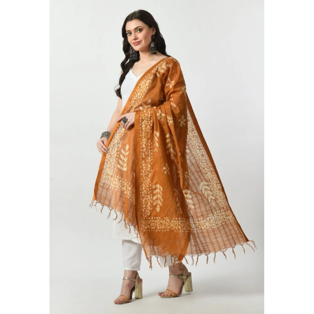 Generic Women's Cotton Printed Dupatta (Rust, Length: Free Size) - Image 3