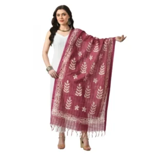 Generic Women's Cotton Printed Dupatta (Levender, Length:ย Free Size)