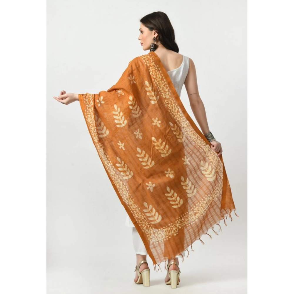 Generic Women's Cotton Printed Dupatta (Rust, Length: Free Size) - Image 4