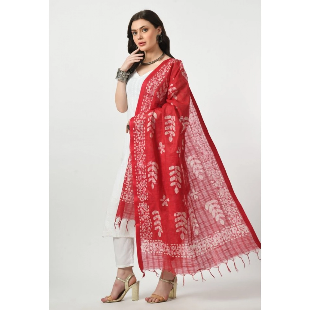 Generic Women's Cotton Printed Dupatta (Rani, Length: Free Size) - Image 3