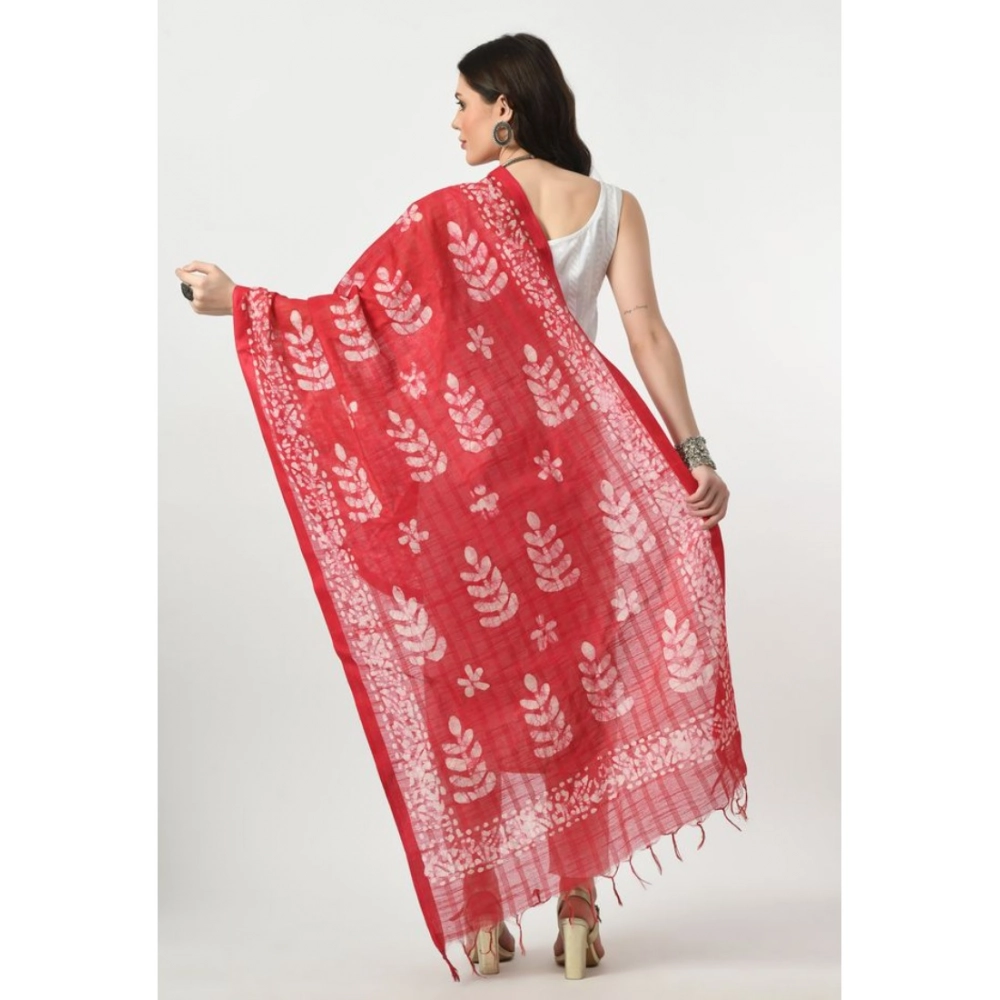 Generic Women's Cotton Printed Dupatta (Rani, Length: Free Size) - Image 4