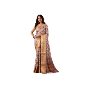 Generic Women's Faux_Silk Printed Saree With Unstitched Blouse 5.5Mtr (Multicolor)