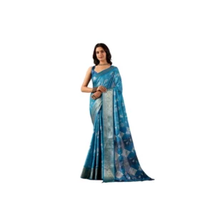 Generic Women's Faux_Banarasi_Silk Woven Saree With Unstitched Blouse 5.5Mtr (Turquoise)