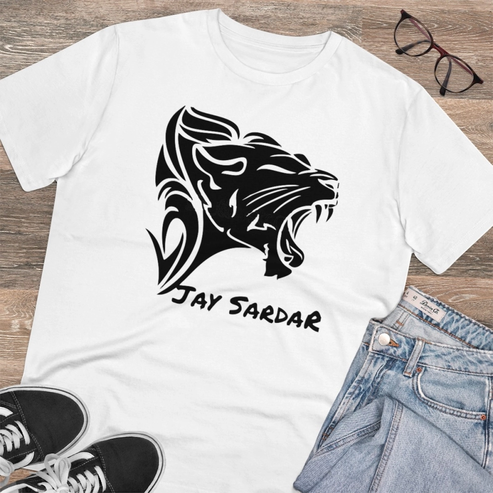 Generic Men's PC Cotton Jay Sardar Printed T Shirt (Color: White, Thread Count: 180GSM) - Image 4