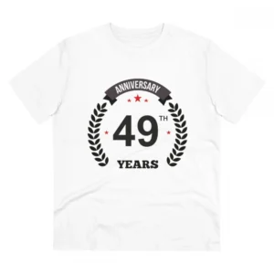 Generic Men's PC Cotton 49th Anniversary Printed T Shirt (Color: White, Thread Count: 180GSM)