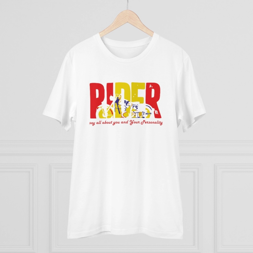 Generic Men's PC Cotton Bike Ride Design Printed T Shirt (Color: White, Thread Count: 180GSM) - Image 3