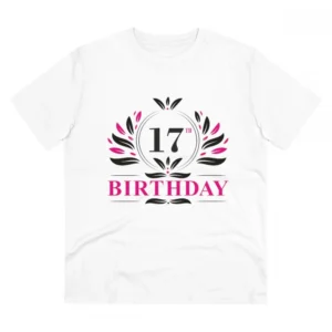 Generic Men's PC Cotton 17th Birthday Printed T Shirt (Color: White, Thread Count: 180GSM)