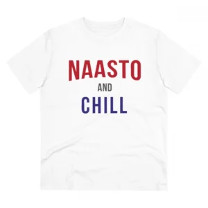 Generic Men's PC Cotton Nasto And Chill Printed T Shirt (Color: White, Thread Count: 180GSM)