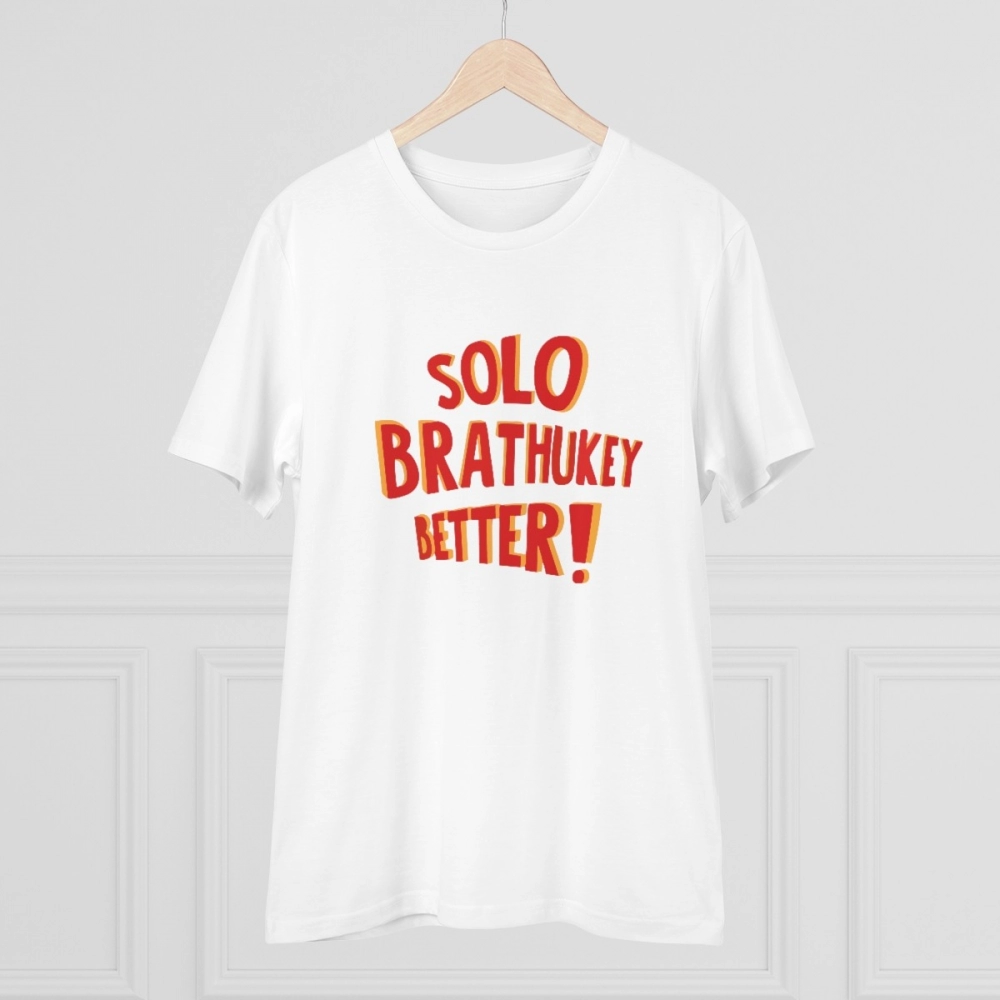 Generic Men's PC Cotton Telugu Desing Printed T Shirt (Color: White, Thread Count: 180GSM) - Image 3