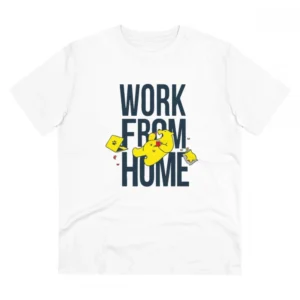 Generic Men's PC Cotton Work From Home Desing Printed T Shirt (Color: White, Thread Count: 180GSM)