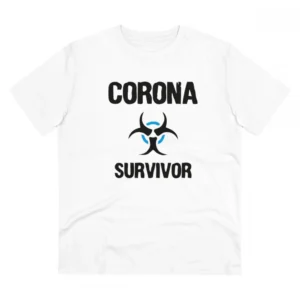 Generic Men's PC Cotton Corona Survivor Printed T Shirt (Color: White, Thread Count: 180GSM)