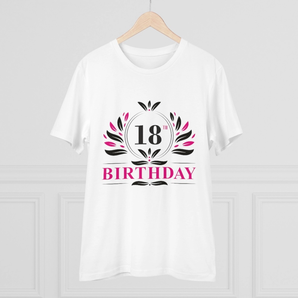 Generic Men's PC Cotton 18th Birthday Printed T Shirt (Color: White, Thread Count: 180GSM) - Image 3