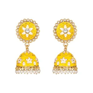 Generic Women's Rose Gold Plated Alloy Earrings (Yellow)