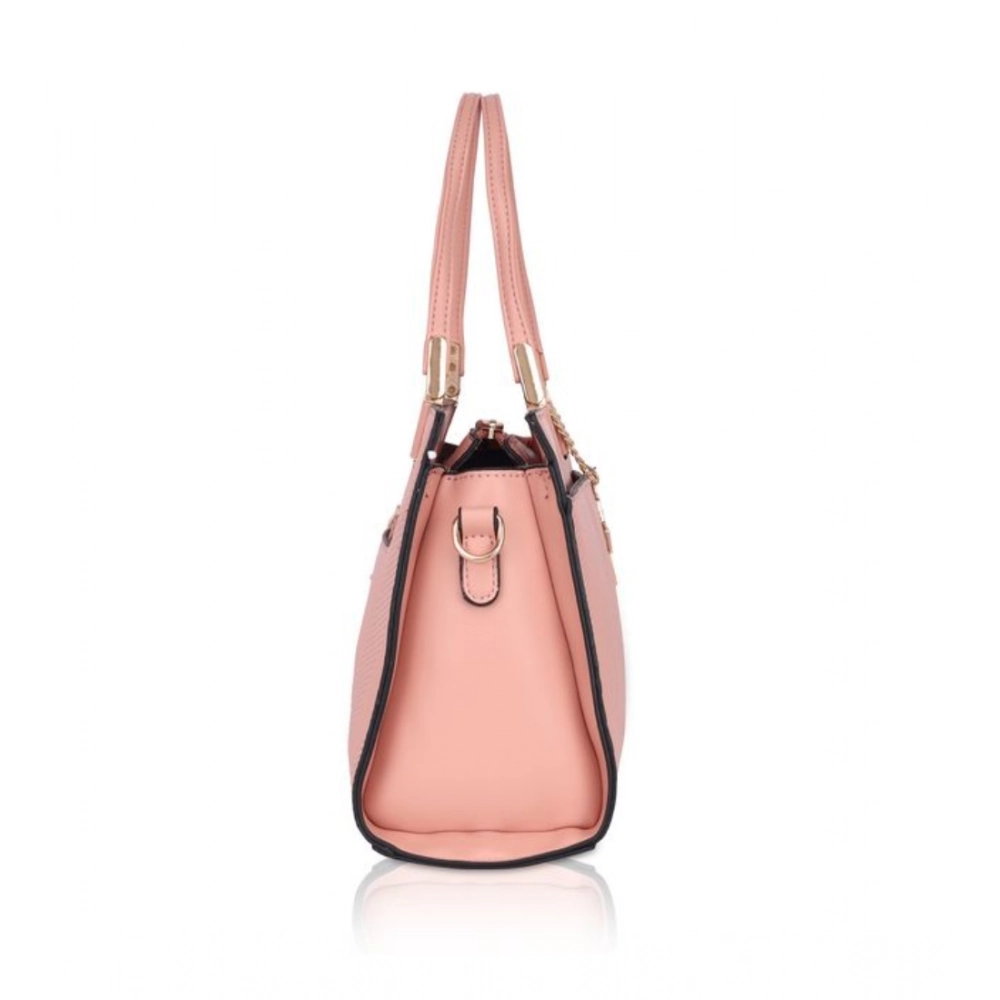 Generic Women's Faux Leather Textured Adjustable Long Belt Handbag (Pink) - Image 5