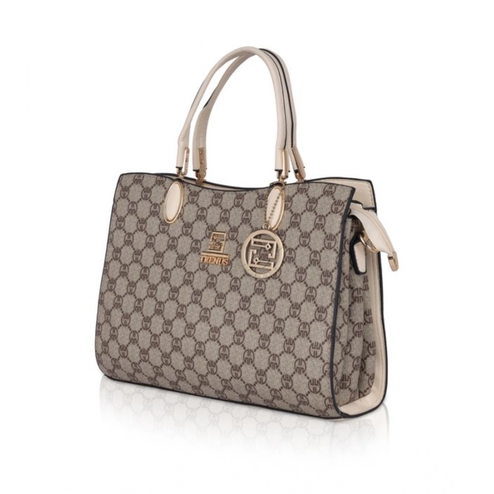 Generic Women's Faux Leather Printed Handbag (Beige) - Image 6
